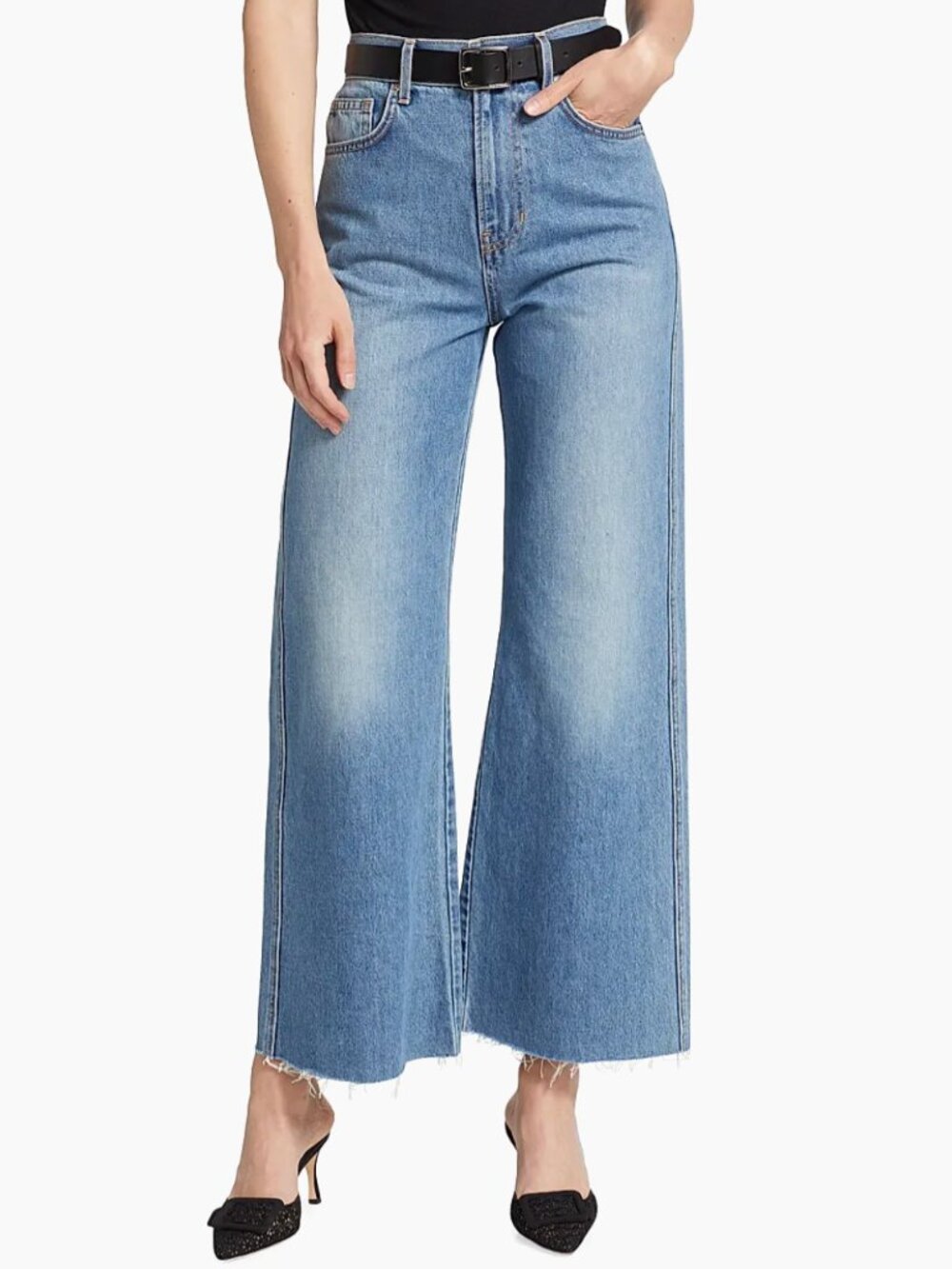 Veronica Beard Taylor Wide Leg Crop Jeans